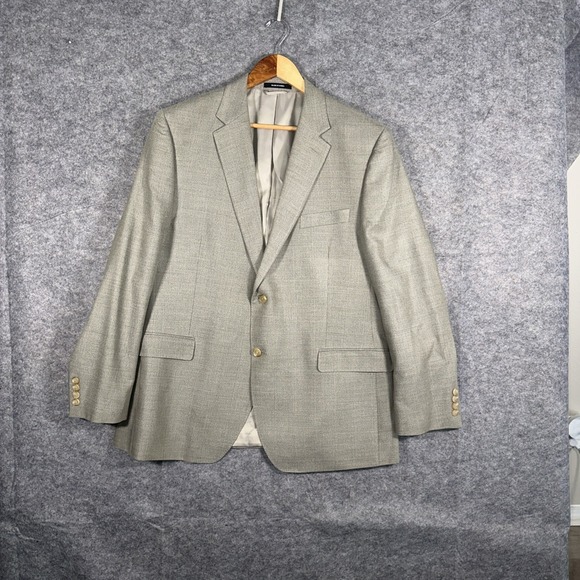 Lauren Ralph Lauren Mens‎ Tan Silk Wool Black Label Sports Jacket 46R Slim